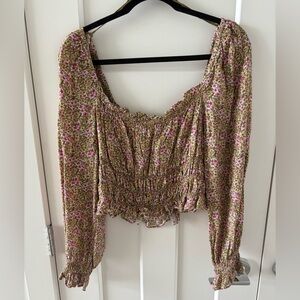 H&M Square Neck Floral Blouse